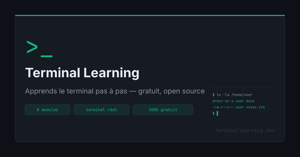 Terminal Learning — Apprends le terminal pas à pas